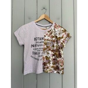 Anthropologie Pilcro Billy Regenerative Crew Crop Lavender Graphic Tee XS Half